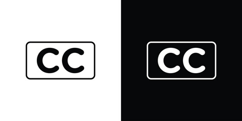 Closed caption icon editable vector stroke for web designs