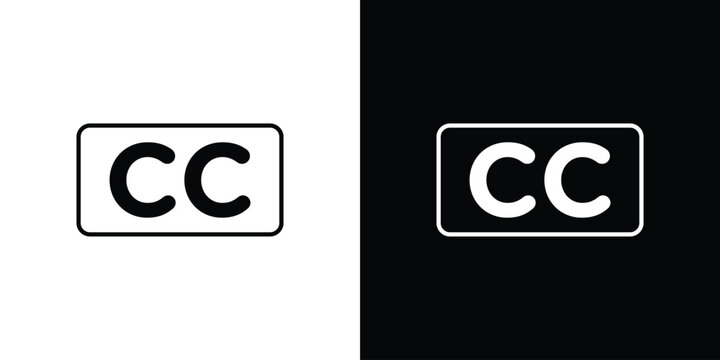 Closed caption icon editable vector stroke for web designs