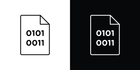 Binary code icon editable vector stroke for web designs