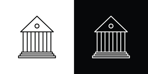 Bank icon editable vector stroke for web designs