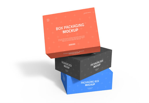 Stacked Packaging Box Mockup Template