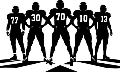 American Football Team Silhouette Illustration"