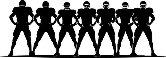American Football Team Silhouette Illustration"