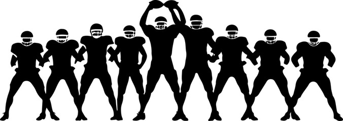 American Football Team Silhouette Illustration"
