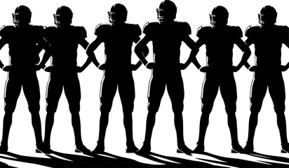 American Football Team Silhouette Illustration"
