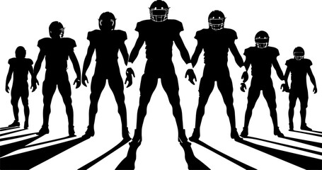 American Football Team Silhouette Illustration"