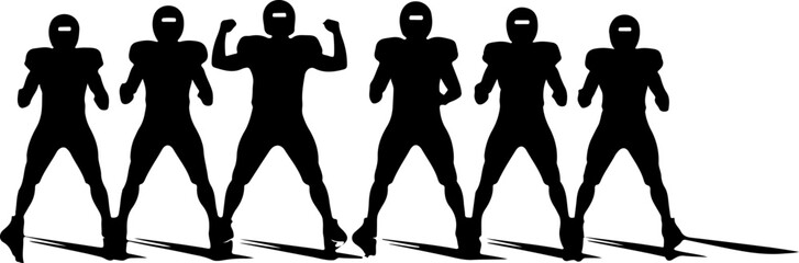 American Football Team Silhouette Illustration"