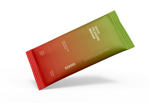 Plastic Souce Sachet Mockup