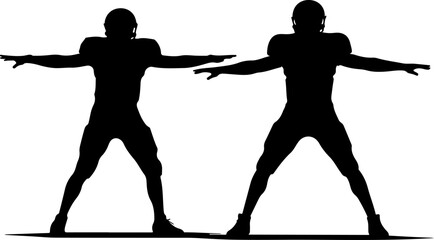 American Football Team Silhouette Illustration"