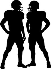 American Football Team Silhouette Illustration"