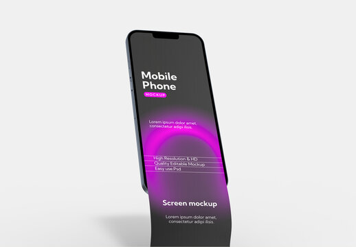 Phone Long Screen Mockup PSD Template