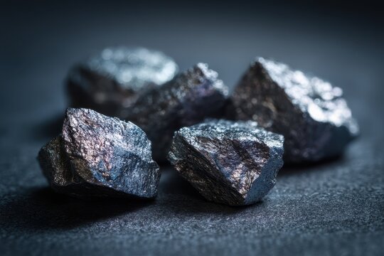 Small irregular iridium nugget on dark background
