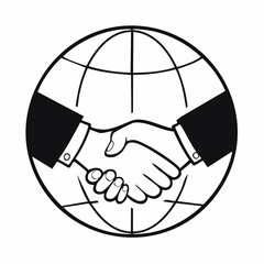 Global Business Partnership Agreement Illustration.