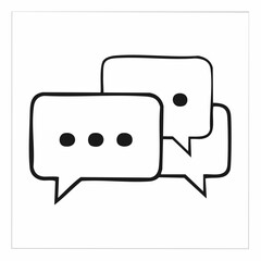 Handdrawn doodle style speech bubbles with ellipsis.