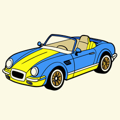 retro car isolated on white, Eps file. 