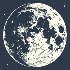 vector illustration of moon, Eps file. 