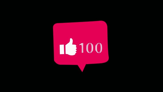 like react Counting for Social Media 1-200 like react.Like react icon on blck background. 4k video