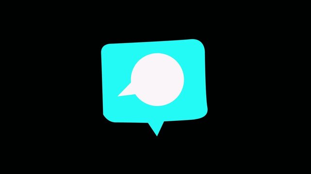 3d message icon animated. chat button sending messages seamless loop video