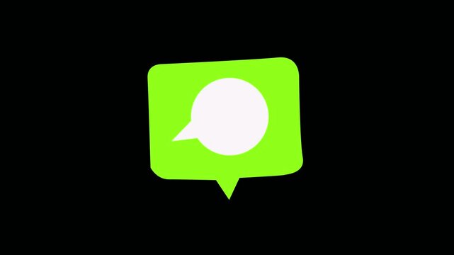 3d message icon animated. chat button sending messages seamless loop video