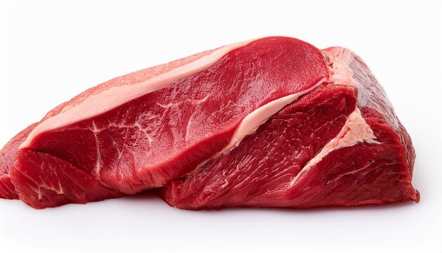 fresh raw beef cuts on a white isolated background ideal for culinary usage and recipe inspiration