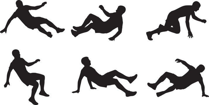 Stumbling and Falling Runner Silhouette Set