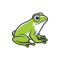 Vibrant Green Frog Icon Playful Amphibian Illustration for Creative Designs