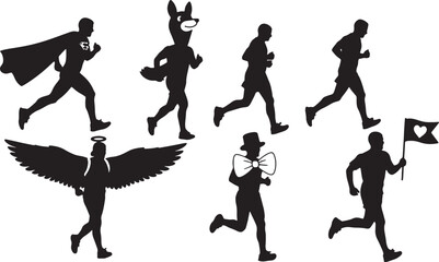 Charity Fun Run Participant Silhouettes