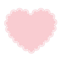 Simple pink heart lace frame, tag, label