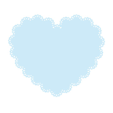 Simple blue heart lace frame, tag, label