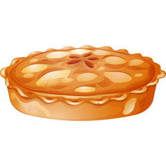 Golden Brown Baked Apple Pie With Intricate Lattice Top And Fluted Crust On A Transparent Background