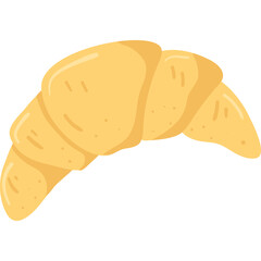 Golden Brown Croissant Pastry Isolated on a Transparent Background Ready for Breakfast or Baking