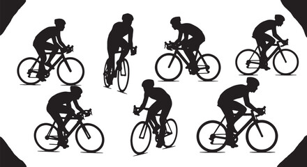 Geometric Low-Poly Cyclist Silhouette Collection © AADIL