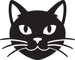 vector illustration of cat face silhoutte