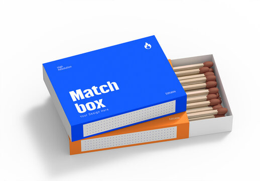 Stacked Matche Box Mockup