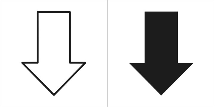 Two down arrow icons, one outlined and one solid black