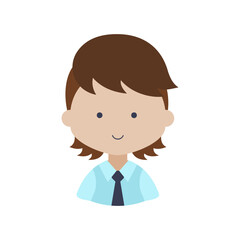 Man boy character face avatar vector icon