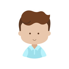 Man boy character face avatar vector icon