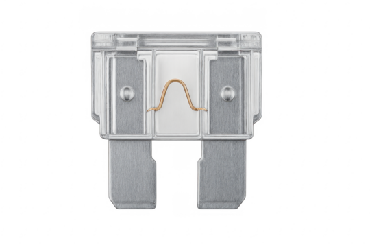 Automotive blade fuse showing electrical circuit protection