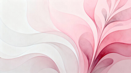 Obraz premium Abstract botanical art with soft pink-white flowing curves and gentle gradients. gardening catalogs, home-decor guides, designed for gardening and botanical catalogs.