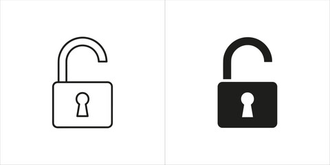 Open padlock icon, representing security and access