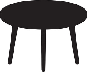 PrintSimple black round table with three legs