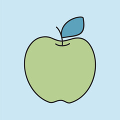 Autumn Harvest Red Apple Vector Icon