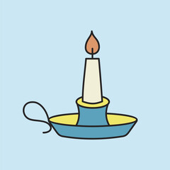 Obraz premium Traditional Autumn Chamber Candle Vector Icon