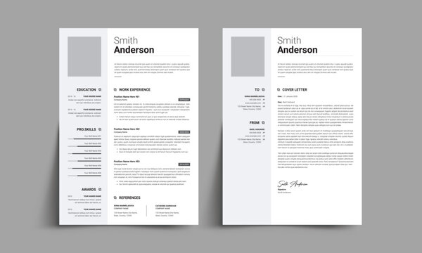 Elegant Resume Template with Matching Cover Letter Modern Professional CV Design