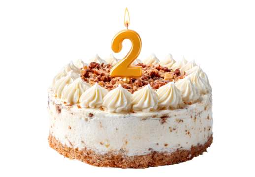 Birthday cake with candles-numbers transparent background for designers, marketers and IT professionals. Popular illustration, object, texture. Food, flowers, natural space for text. Positive.