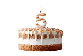 Birthday cake with candles-numbers transparent background for designers, marketers and IT professionals. Popular illustration, object, texture. Food, flowers, natural space for text. Positive.