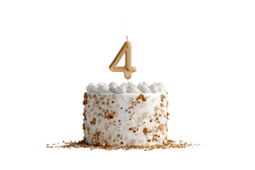 Birthday cake with candles-numbers transparent background for designers, marketers and IT professionals. Popular illustration, object, texture. Food, flowers, natural space for text. Positive.