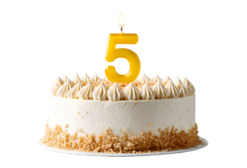 Birthday cake with candles-numbers transparent background for designers, marketers and IT professionals. Popular illustration, object, texture. Food, flowers, natural space for text. Positive.