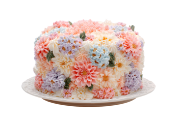 Birthday cake with candles-numbers transparent background for designers, marketers and IT professionals. Popular illustration, object, texture. Food, flowers, natural space for text. Positive.