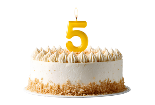 Birthday cake with candles-numbers transparent background for designers, marketers and IT professionals. Popular illustration, object, texture. Food, flowers, natural space for text. Positive.